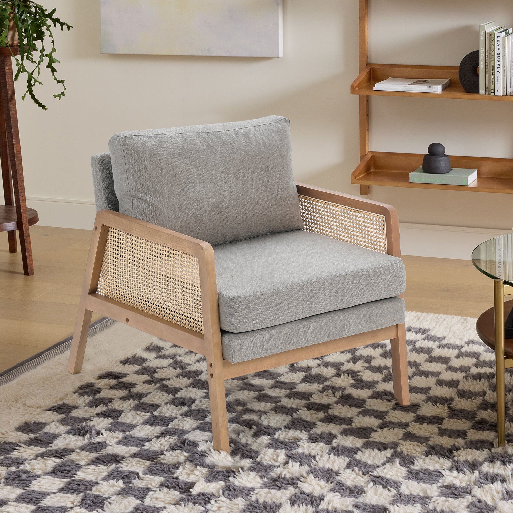 Scandi-Boho Rattan & Wood Accent Chair Collection – Multi-Colour Options Living and Home 