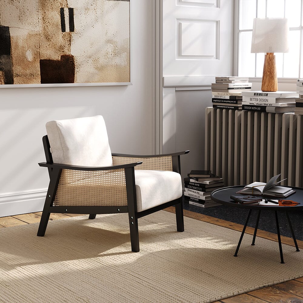 Scandi-Boho Rattan & Wood Accent Chair Collection – Multi-Colour Options Living and Home 