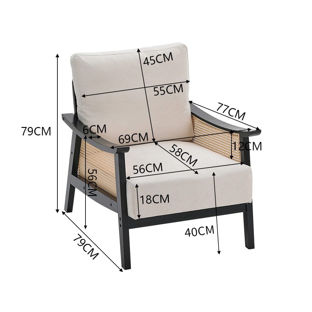 Scandi-Boho Rattan & Wood Accent Chair Collection – Multi-Colour Options Living and Home 