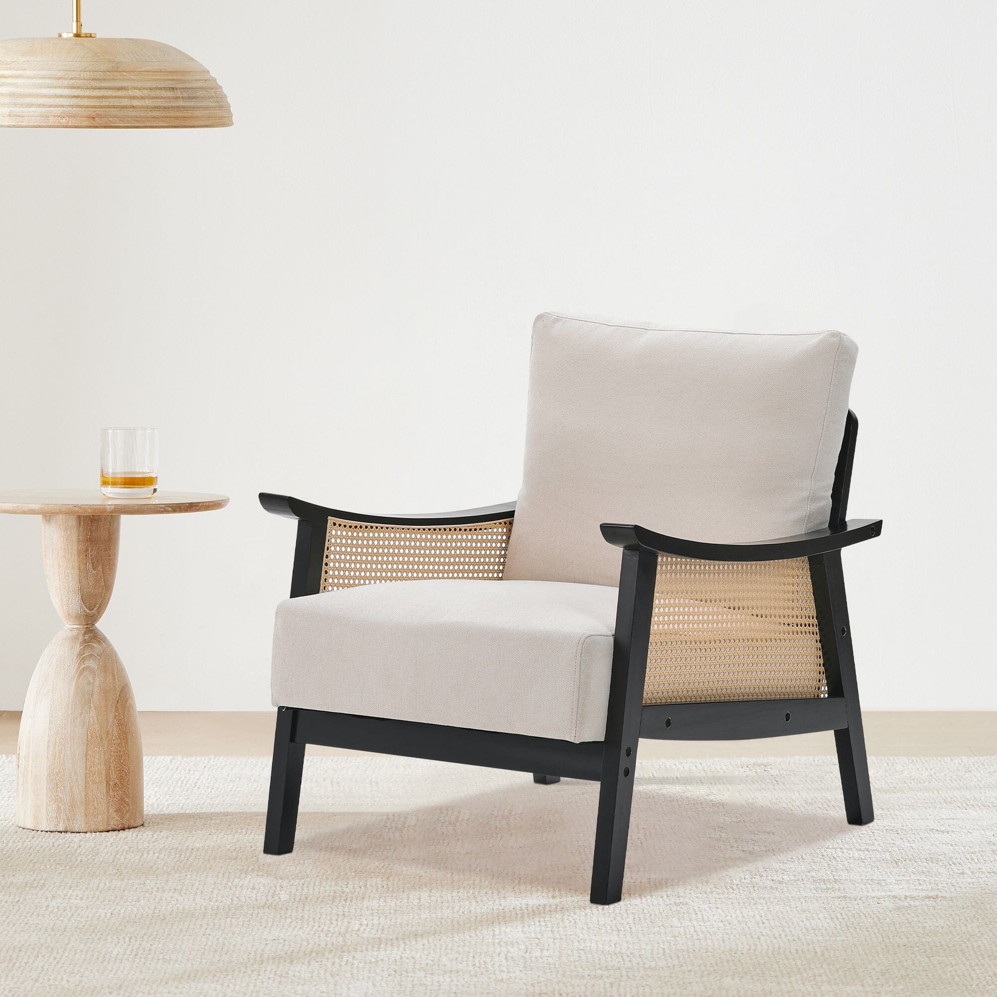 Scandi-Boho Rattan & Wood Accent Chair Collection – Multi-Colour Options Living and Home 