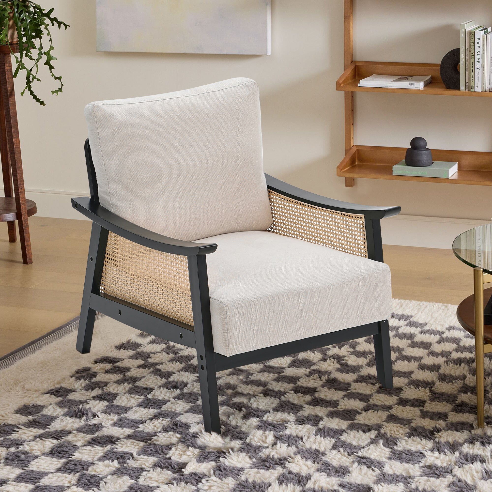 Scandi-Boho Rattan & Wood Accent Chair Collection – Multi-Colour Options Living and Home 