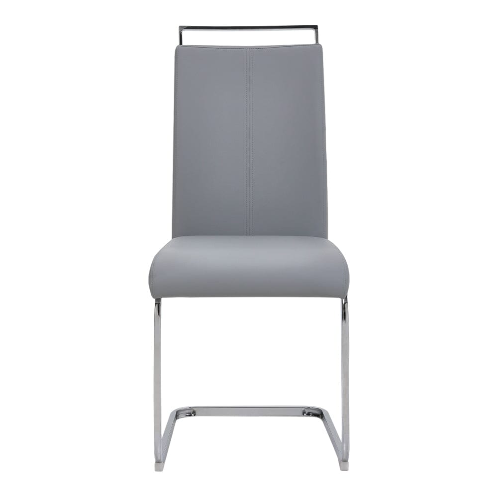PU Upholstered Dining Chair Chrome Cantilever Frame Living and Home 