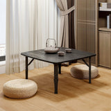 Contemporary Square Wooden Folding Coffee Table Coffee Tables Living and Home Black 70cm W x 70cm D x 35cm H 