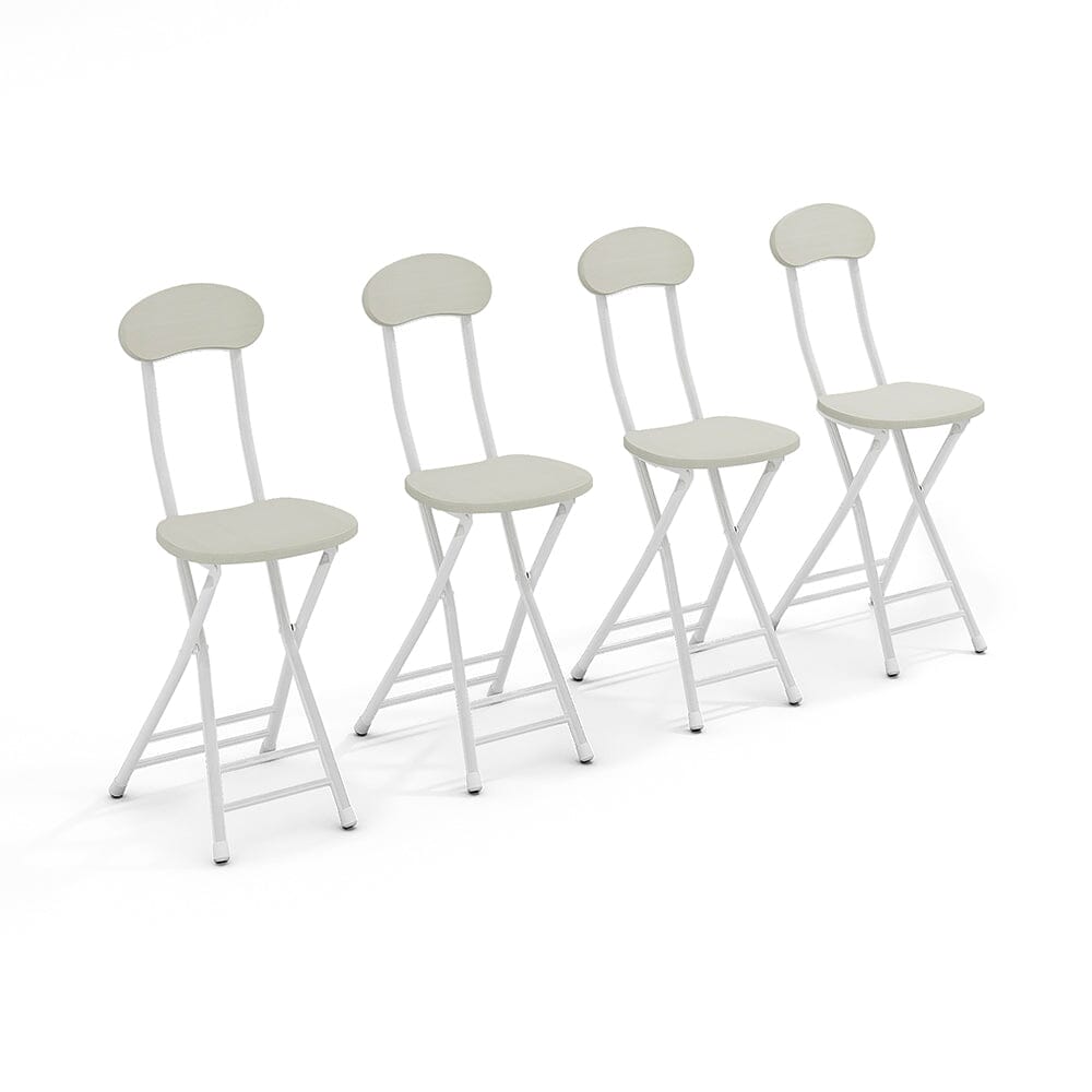 Compact Folding Dining Chair Minimalist Metal Frame Living and Home 4 charis White 