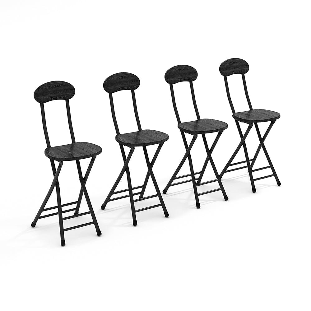 Compact Folding Dining Chair Minimalist Metal Frame Living and Home 4 charis Black 