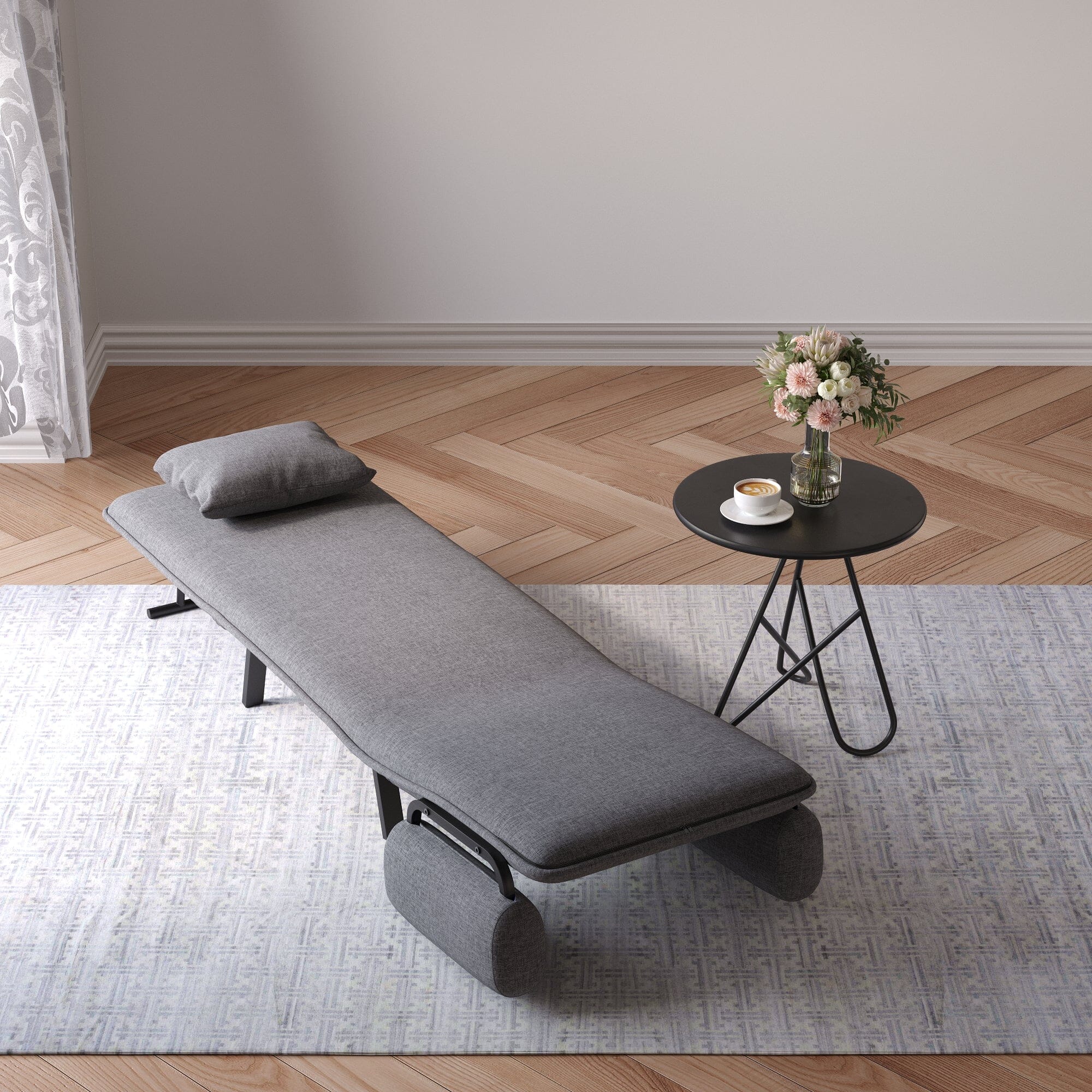 Single Foldable Sofa Bed with Multi-Position Adjustment Living and Home 