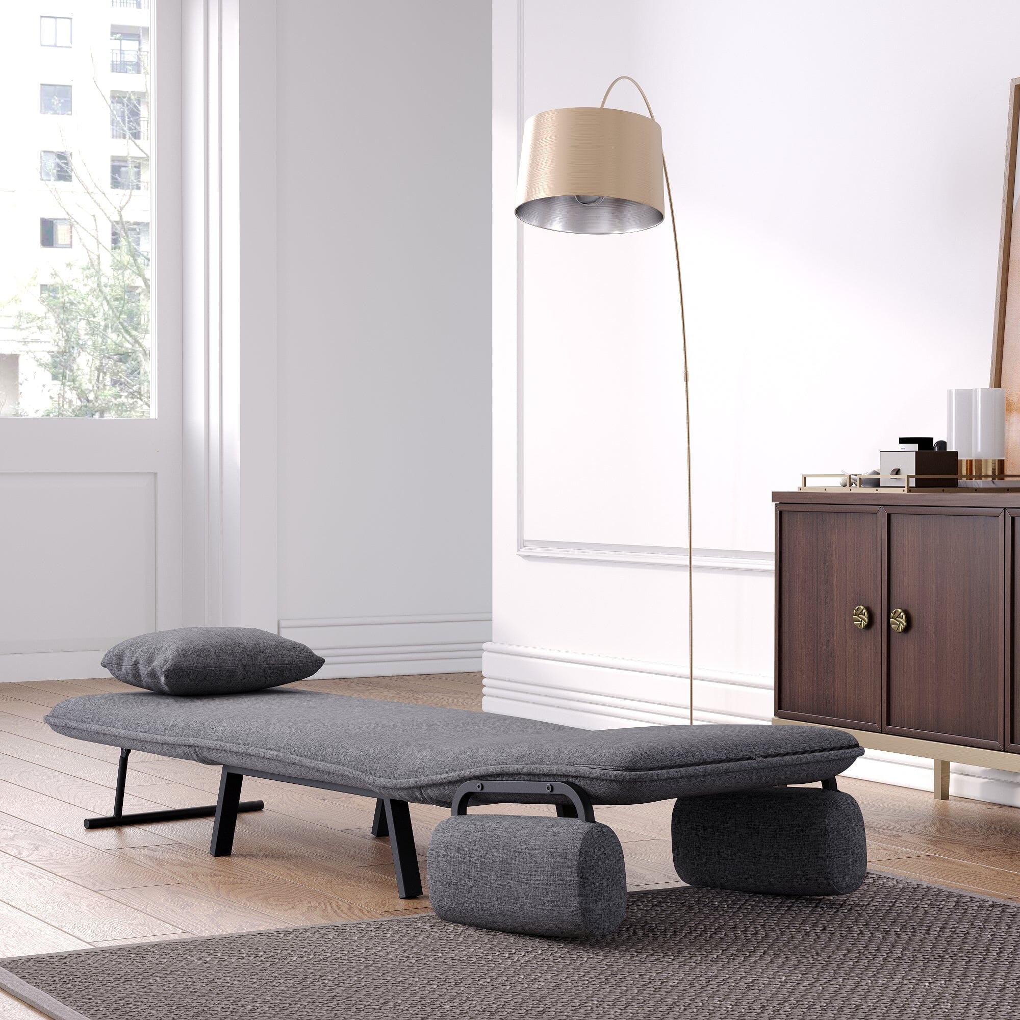 Single Foldable Sofa Bed with Multi-Position Adjustment Living and Home 