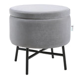 Contemporary Velvet Storage Ottoman with Metal Legs Footstools Living and Home 