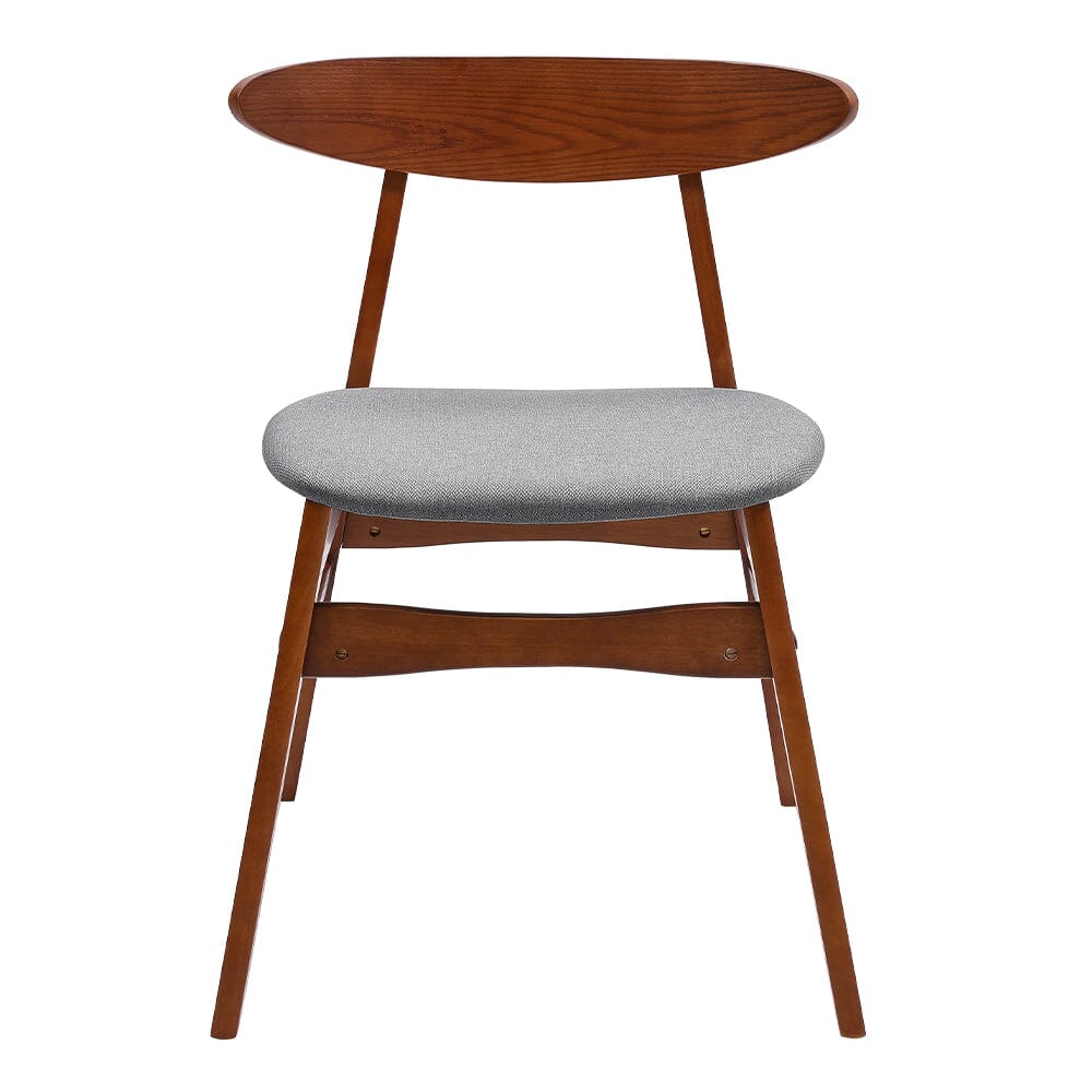 Linen Upholstered Wooden Dining Chair with Curved Backrest Living and Home 