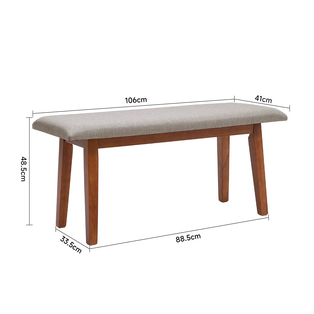 Upholstered Dining Bench with Linen Fabric Seat Living and Home 