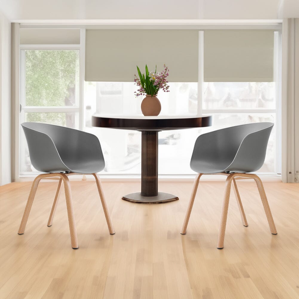 Modern Gray Plastic Chair with Heat Transfer-Printed Legs, Set of Four Living and Home 