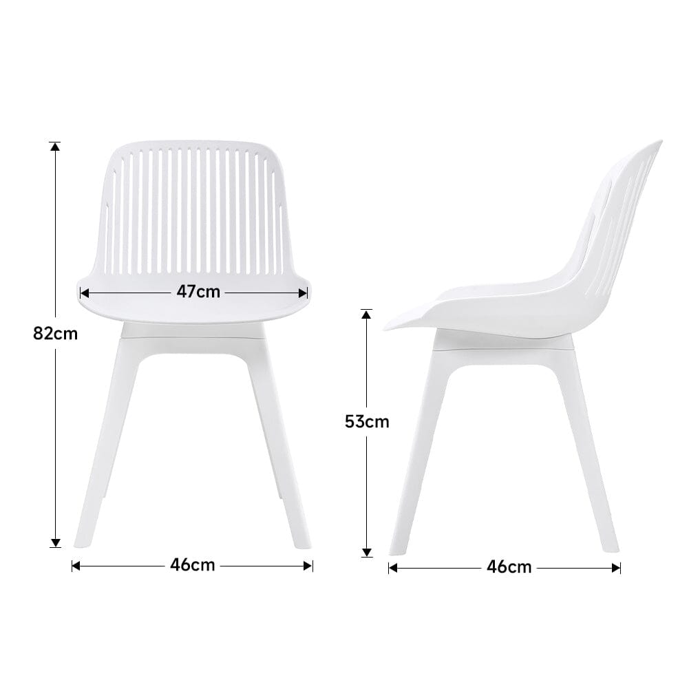 Classic White Plastic Chair, Set of Four, Durable and Lightweight Living and Home 