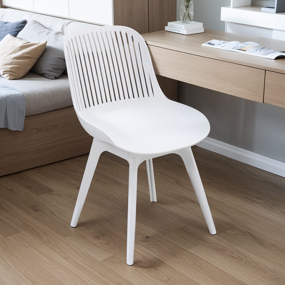 Classic White Plastic Chair, Set of Four, Durable and Lightweight Living and Home 