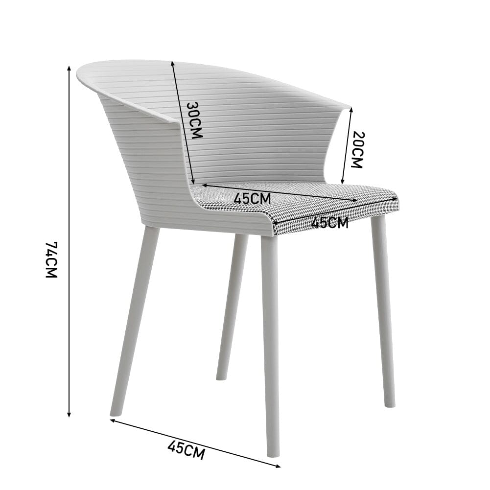 Modern Gray Plastic Chairs, Set of Four, Durable and Lightweight Living and Home 