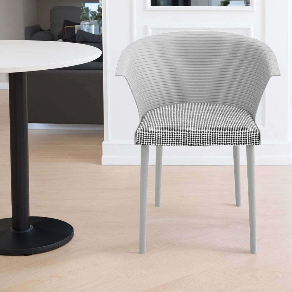 Modern Gray Plastic Chairs, Set of Four, Durable and Lightweight Living and Home 
