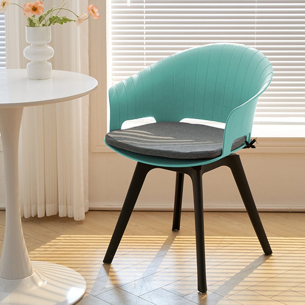 Versatile Gray Swivel Plastic Chairs, Set of Four, Durable and Lightweight Living and Home Blue 