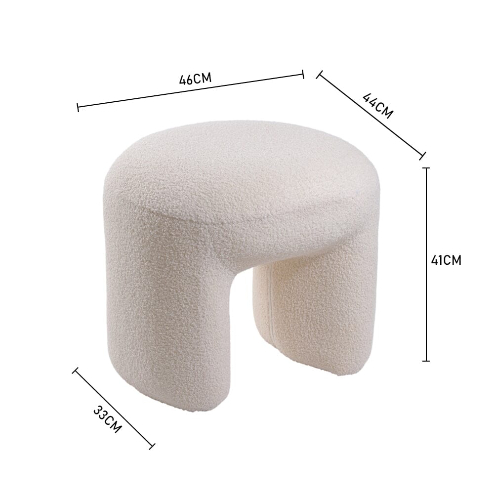 Modern Curved Teddy Fabric Stool Collection Living and Home 
