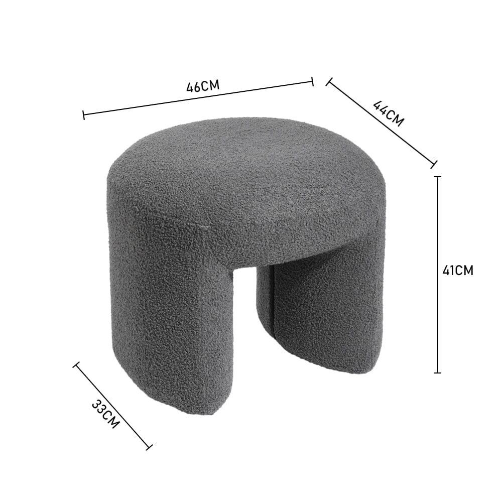 Modern Curved Teddy Fabric Stool Collection Living and Home 