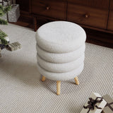 Creative Teddy Bear Fabric Footstool with 4 Wood Legs Footstools Living and Home 