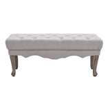 Vintage Linen Bench with Cabriole Legs Benches Living and Home 