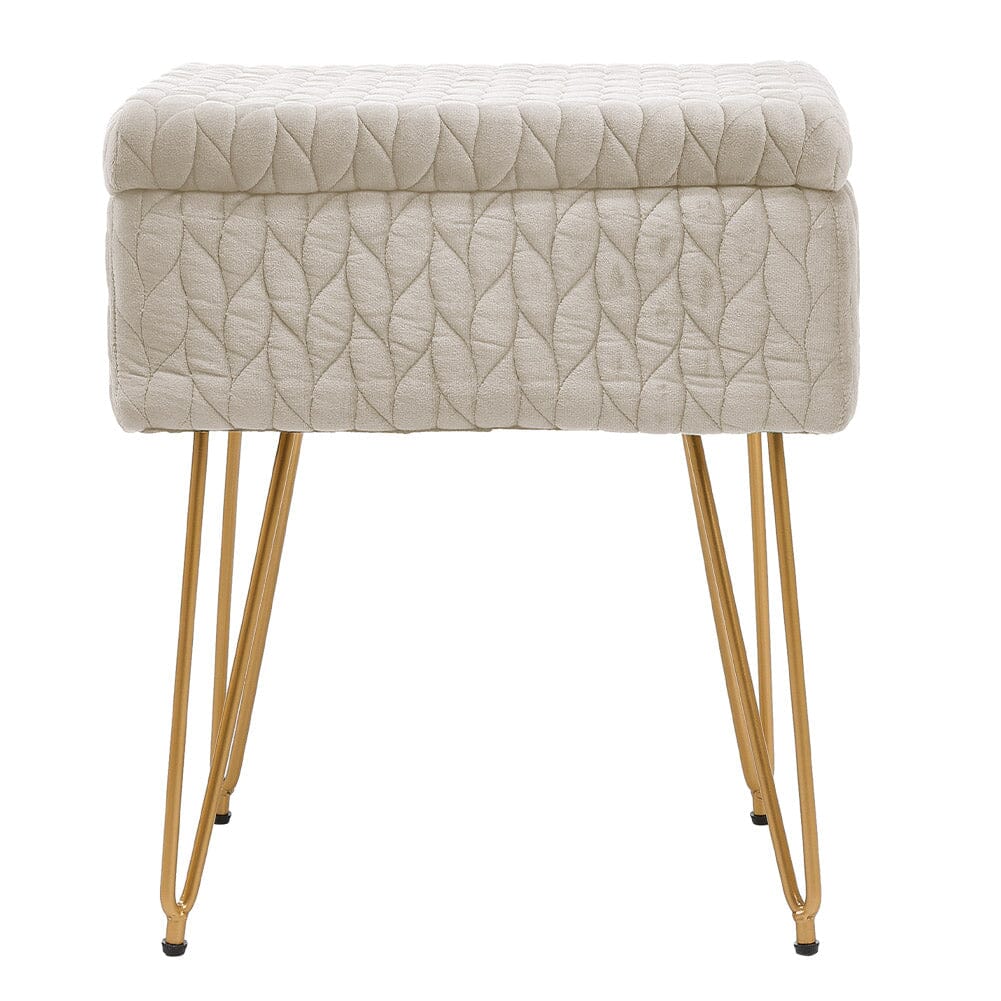 Multi-Purpose Ottoman Stool with Full Cover Lid Living and Home 