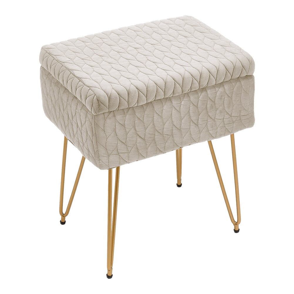Multi-Purpose Ottoman Stool with Full Cover Lid Living and Home 