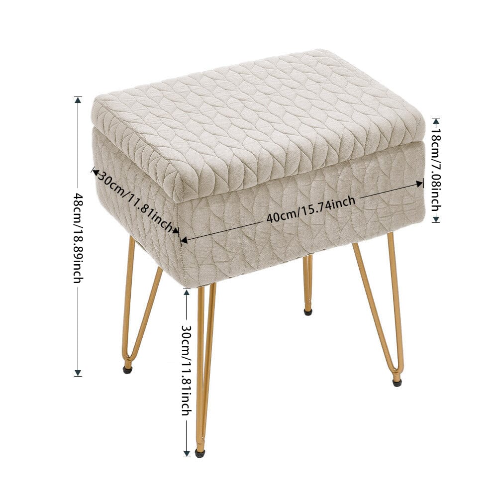 Multi-Purpose Ottoman Stool with Full Cover Lid Living and Home 