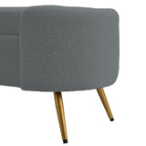 Modern White Upholstered Accent Bench with Stainless Steel Legs Benches Living and Home 
