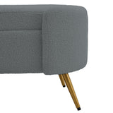 Modern White Upholstered Accent Bench with Stainless Steel Legs Benches Living and Home 