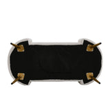 Modern White Upholstered Accent Bench with Stainless Steel Legs Benches Living and Home 