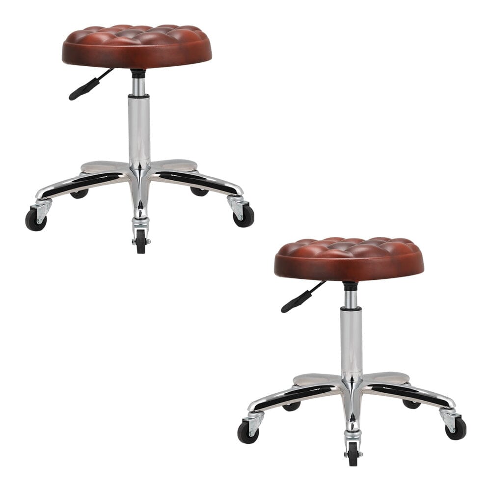 Adjustable Brown Work Stools with Soft Padding, Set of Two Living and Home 