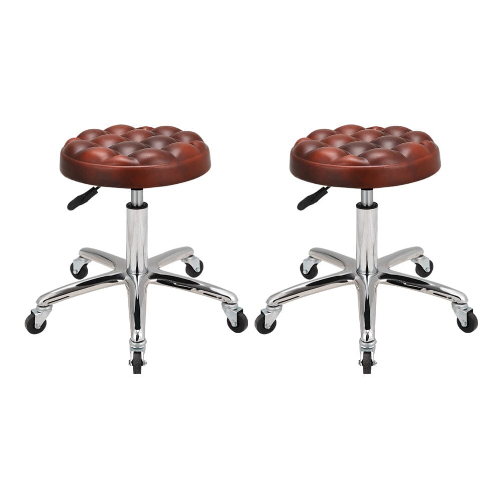 Adjustable Brown Work Stools with Soft Padding, Set of Two Living and Home 