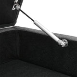 Square Linen Tufted Upholstered Ottoman with Storage Storage Footstools & Benches Living and Home 