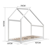 White Pine Wood House Frame Toddler Floor Bed Bed Frames Living and Home 