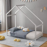 167 cm White Pine Wood House Frame Toddler Floor Bed