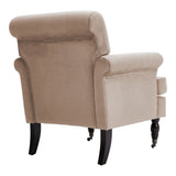 Contemporary Velvet upholstered Armchair with Casters Armchair Living and Home 