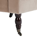 Contemporary Velvet upholstered Armchair with Casters Armchair Living and Home 