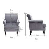 Contemporary Velvet upholstered Armchair with Casters Armchair Living and Home 