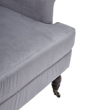 Contemporary Velvet upholstered Armchair with Casters Armchair Living and Home 