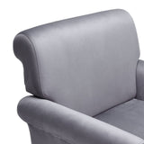 Contemporary Velvet upholstered Armchair with Casters Armchair Living and Home 