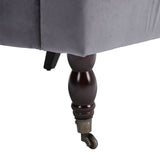Contemporary Velvet upholstered Armchair with Casters Armchair Living and Home 