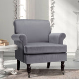 Contemporary Velvet upholstered Armchair with Casters Armchair Living and Home 