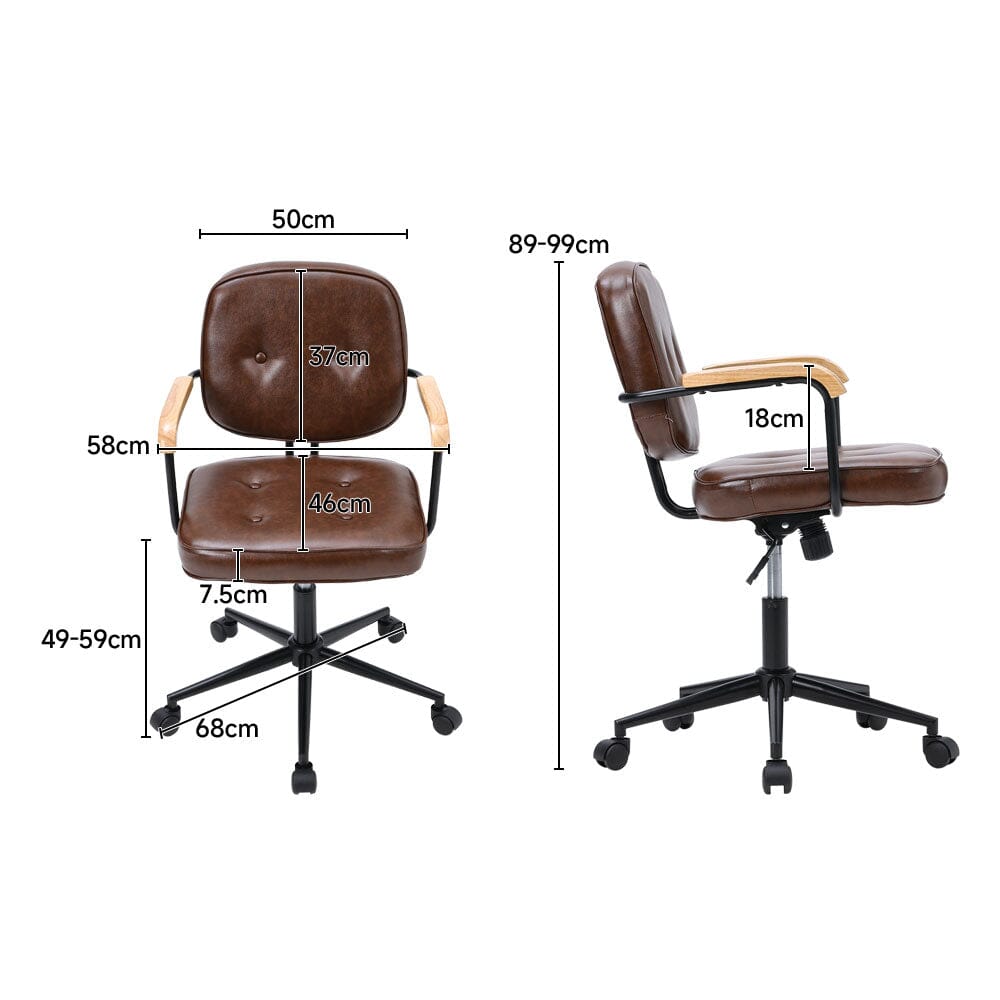Traditional Brown Office Chair with Button Tufting Living and Home 