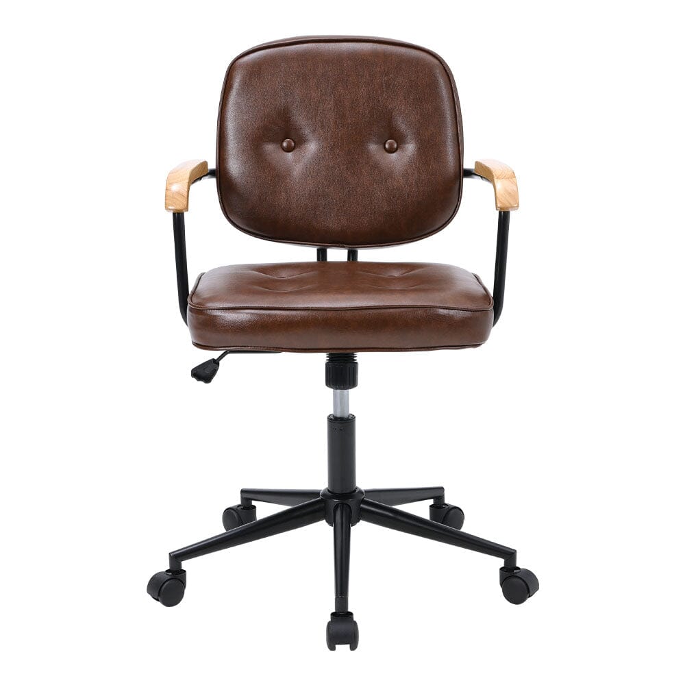 Traditional Brown Office Chair with Button Tufting Living and Home 