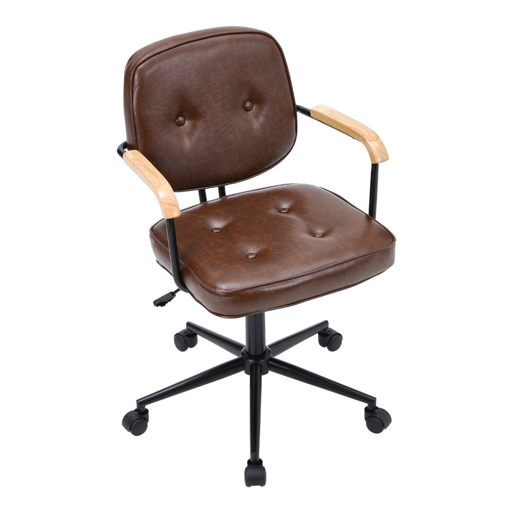 Traditional Brown Office Chair with Button Tufting Living and Home 