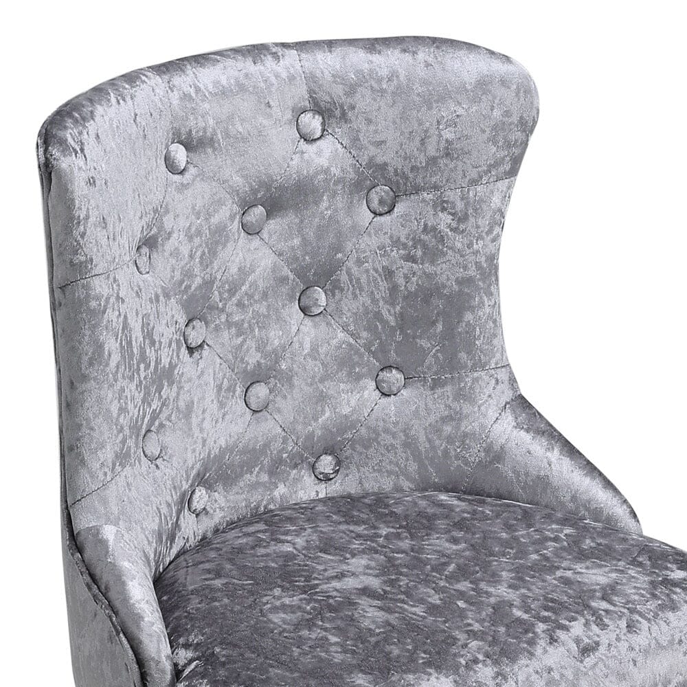 2 Pcs Velvet Upholstered Adjustable Bar Stool with Button Seat Back Living and Home 