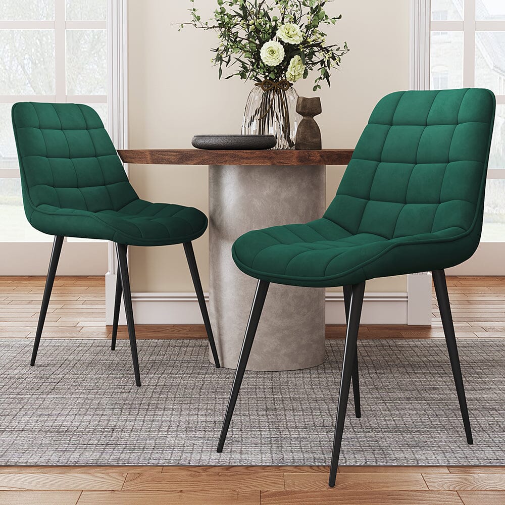 Green Upholstered Dining Chair Modern Comfort Seating Living and Home 