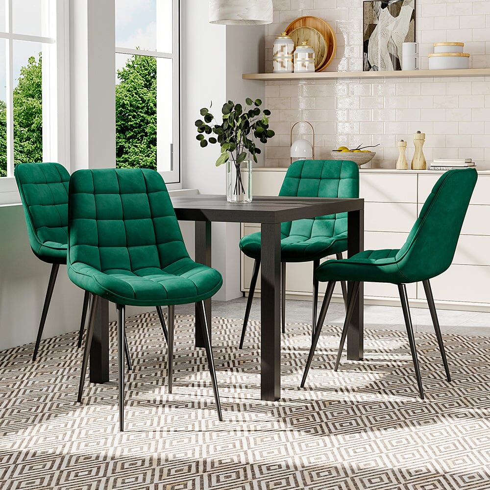 Green Upholstered Dining Chair Modern Comfort Seating Living and Home 