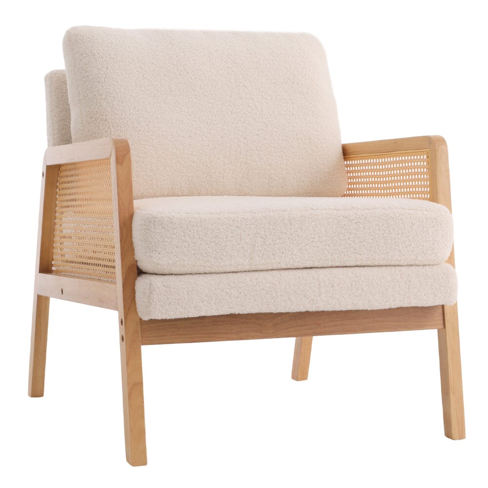 Scandi-Boho Rattan & Wood Accent Chair Collection – Multi-Colour Options Living and Home 