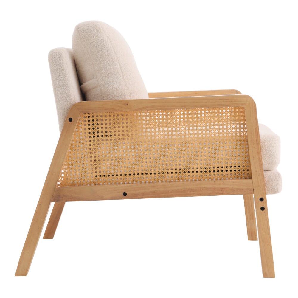 Scandi-Boho Rattan & Wood Accent Chair Collection – Multi-Colour Options Living and Home 